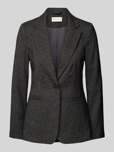 Tom Tailor Shaped Fit Blazer in Melange-Optik mit 1-Knopf-Verschluss Black 2