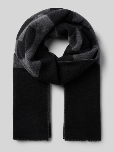 HUGO Sjaal van wolmix, model 'MARTYN' Zwart - 1