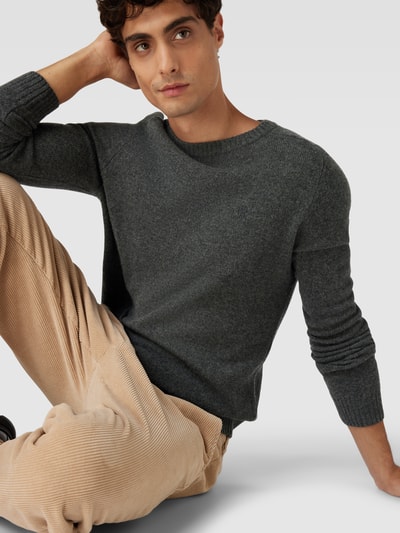 MCNEAL Strickpullover aus Lammwolle Dunkelgrau meliert 3