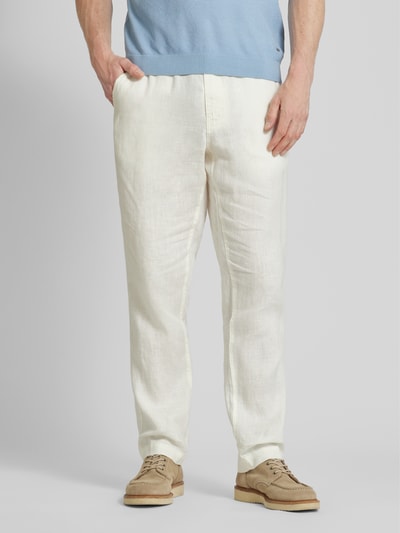 Mazine Linnen broek in effen design, model 'Littlefield' Wit - 4