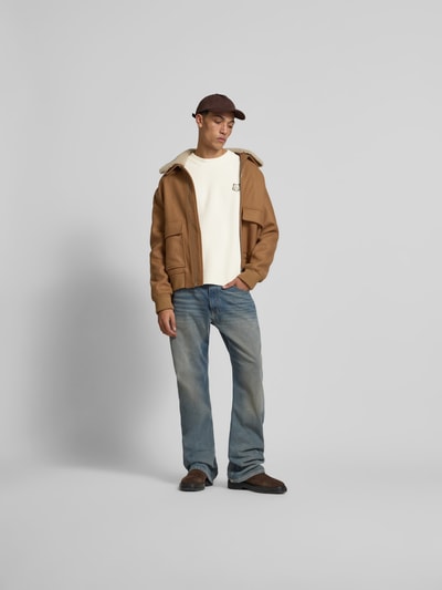 MAISON KITSUNÉ Pullover mit Label-Stitching Sand 1
