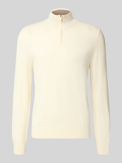 BOSS Regular Fit Pullover aus Schurwoll-Kaschmir-Mix Modell 'H-Hemarlo' Offwhite 1