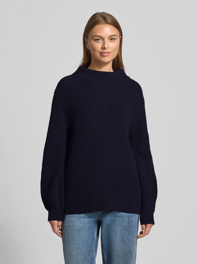 s.Oliver RED LABEL Regular fit gebreide pullover van katoenmix Marineblauw - 4