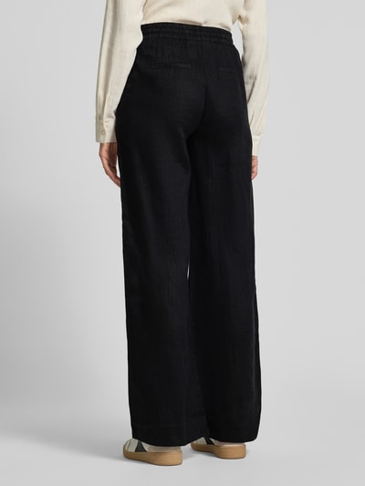 Emily Van den Bergh Straight Leg Leinenhose mit elastischem Bund BLACK 5