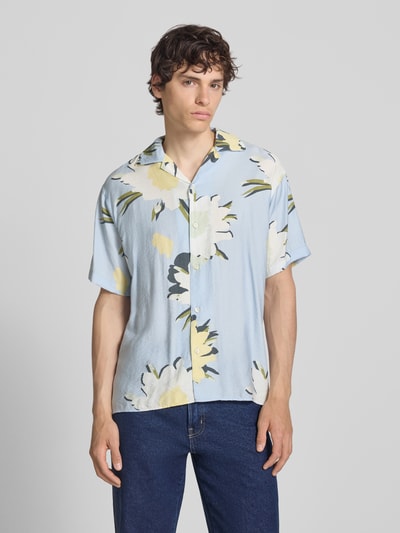 JACK & JONES Regular Fit Freizeithemd im Allover-Look Modell 'TAVIRA MARSHALL' Hellblau 4