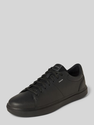 Produktfoto, Sneaker aus echtem Leder Modell 'Baltimoore' von Geox in Schwarz mit abgerundeter Passform, Logo-Detail, profilierte Sohle, Absatzhöhe 4 cm, Schafthöhe 8 cm, Schaftweite 7 cm.