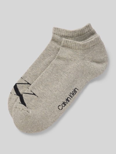 Calvin Klein Jeans Sneakersocken mit Logo-Stitching im 2er-Pack Hellgrau 1