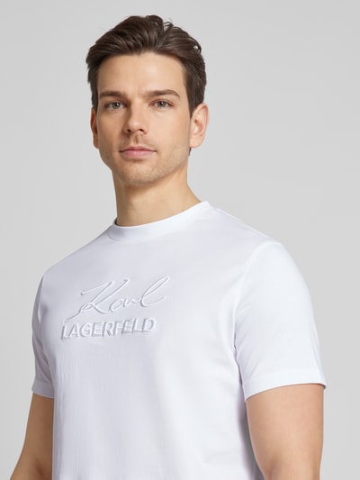 Karl Lagerfeld T-Shirt mit Label-Schriftzug Weiss 3