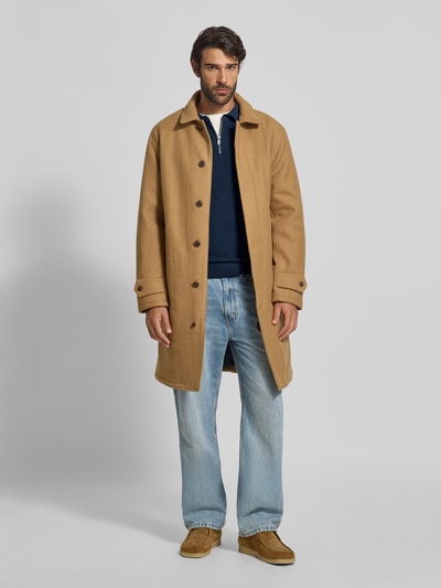 MCNEAL Gebreide pullover met reverskraag Marineblauw gemêleerd - 1