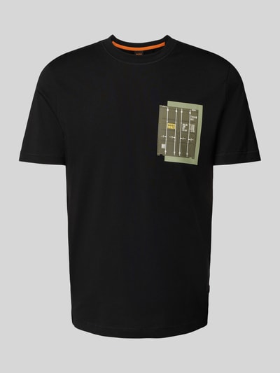 BOSS Orange Regular fit T-shirt van puur katoen Zwart - 2