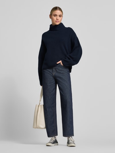 Style Icon Collection Rollkragenpullover mit Rippstrickmuster aus Wolle - curated by Maja Weyhe Dunkelblau 1