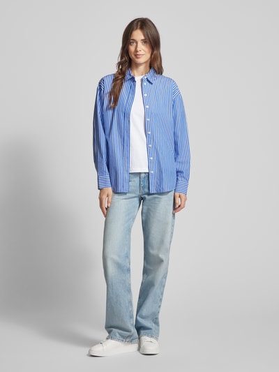 s.Oliver RED LABEL Relaxed fit overhemdblouse met overhemdkraag Marineblauw - 1