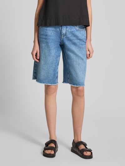 MAC Jeansshorts mit Fransen Modell 'Rich' Hellblau 4