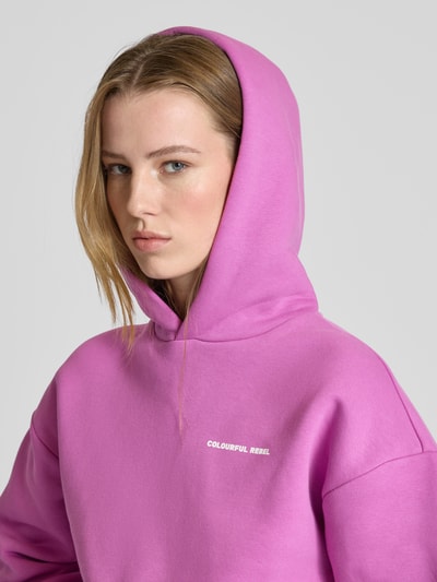 Colourful Rebel Relaxed Fit Hoodie mit Label-Detail Fuchsia 3