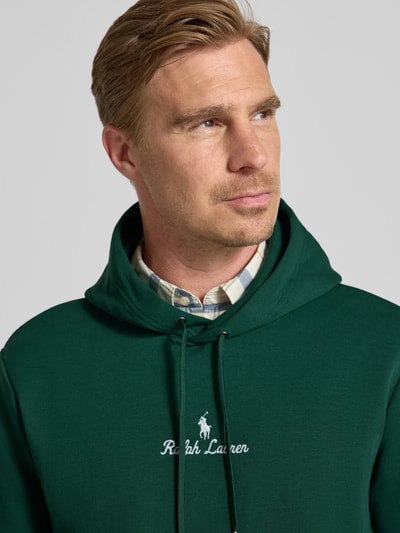 Polo Ralph Lauren Hoodie met labelstitching en kangoeroezak Donkergroen - 3