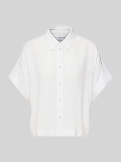 Selected Femme Relaxed Fit Bluse aus Viskose-Leinen-Mix Modell 'VIVA' Offwhite 2