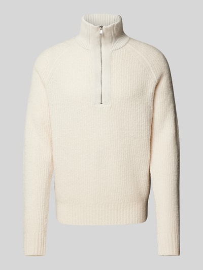 BOSS Gebreide pullover met labeldetail, model 'Ebrezzo' Offwhite - 2