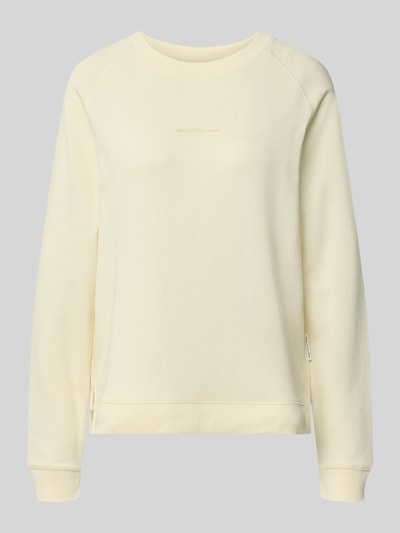 Produktfoto, Regular Fit Sweatshirt aus reiner Baumwolle von Marc O'Polo DENIM in hellem Cremeton, glatte Textur, leicht strukturierte Oberfläche