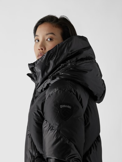 Blauer USA Daunenjacke in Stepp-Optik Schwarz 3
