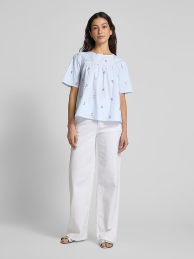 Weekend Max Mara T-shirt met ronde hals, model 'EDITTA' Lichtblauw - 1