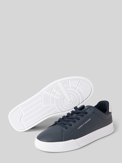 Tommy Hilfiger Lage sneakers van leermix Donkerblauw - 4