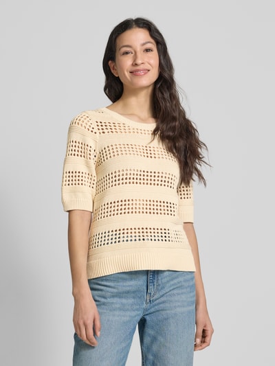 Vila Strickpullover mit 1/2-Arm Modell 'ELINJA' Offwhite 4