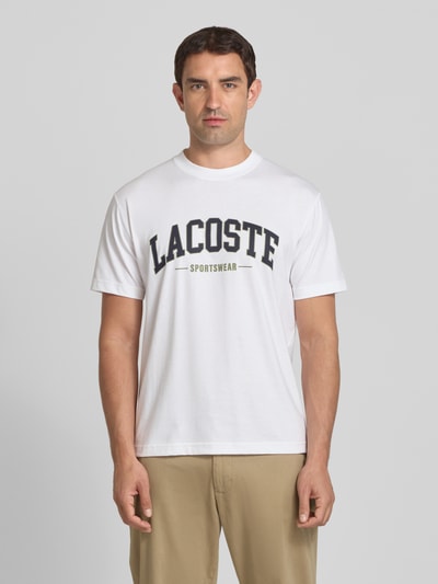 Lacoste T-Shirt mit Label-Print Weiss 4