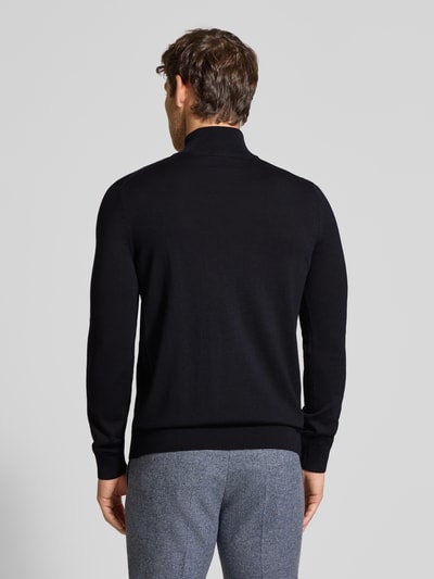 JOOP! Collection Sweter z dzianiny z żywej wełny ze stójką model ‘Dario’ Granatowy 5