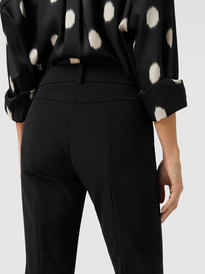 Cambio Stretchbroek met vaste bandplooien, model 'Farah' Zwart - 3