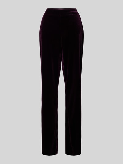 STEHMANN Straight leg stoffen broek met elastische band, model 'Flanna' Bordeaux - 1