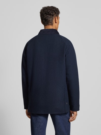Barbour Regular fit wollen jack met corduroy, model 'BEDALE' Marineblauw - 5