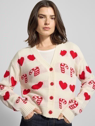 Vero Moda Strickjacke mit Weihnachts-Motiv Modell 'CANDYHEARTS' Offwhite 3