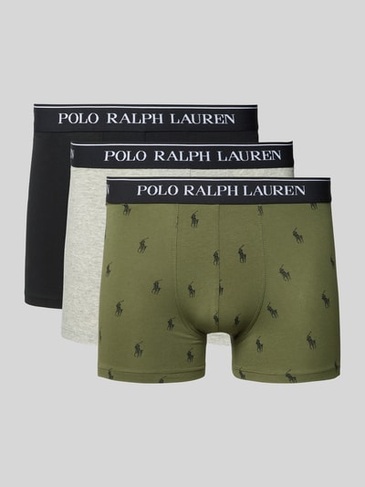 Polo Ralph Lauren Underwear Trunks mit Label-Bund im 3er-Pack Oliv 1