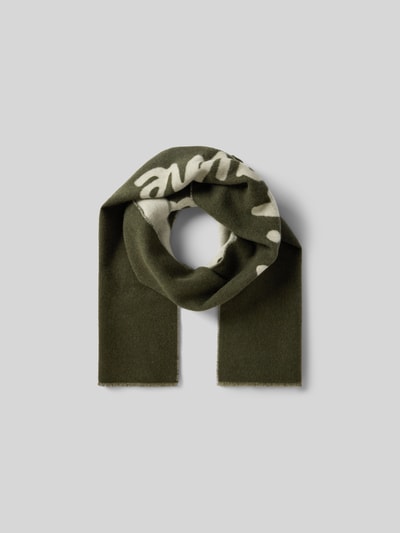 MAISON KITSUNÉ Schal mit Label-Print Oliv 2
