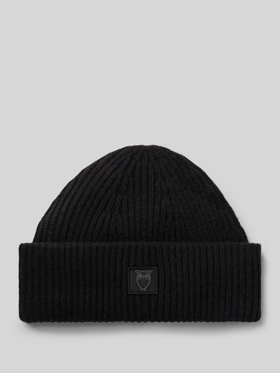 Knowledge Cotton Apparel Mütze aus echter Lammwolle Modell 'Low' Black 1