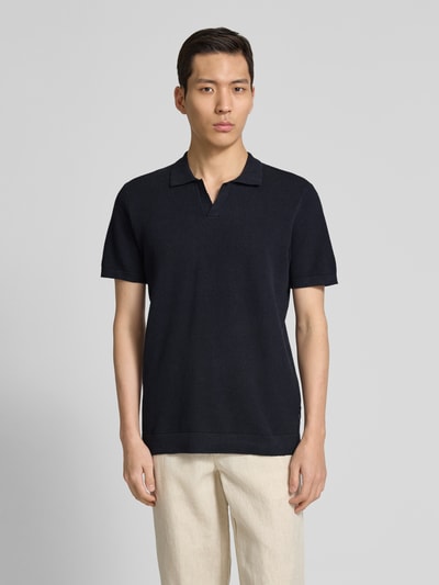 Casual Friday Regular fit poloshirt met structuurmotief, model 'MATEO' Donkerblauw - 4