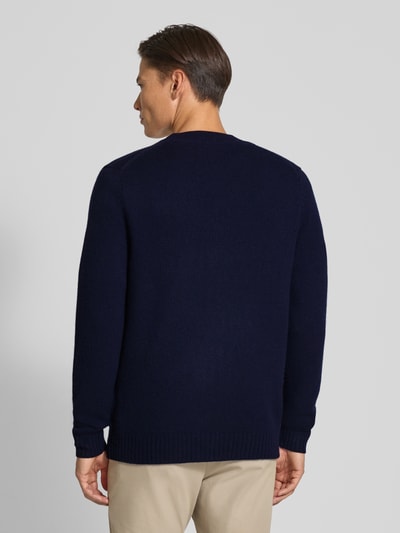 Christian Berg Men Kurtka z dzianiny z mieszanki wełny i kaszmiru z dekoltem w serek Granatowy 5