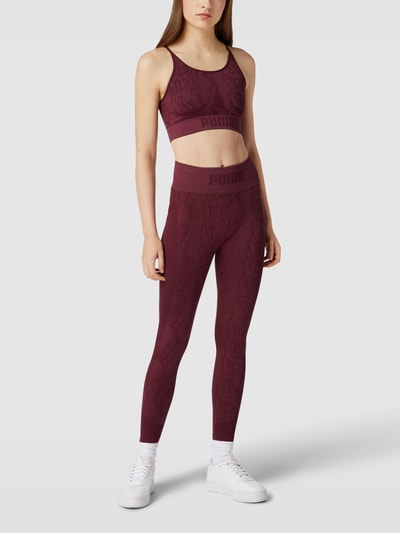 PUMA PERFORMANCE Leggings mit Logo-Stitching Bordeaux 1