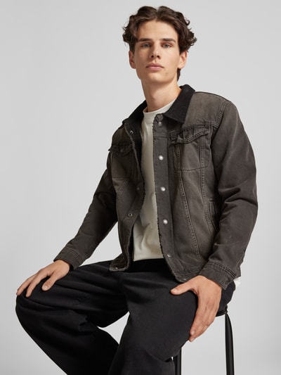 Jack & Jones Jeansjack met borstzakken, model 'JEAN' Zwart - 3