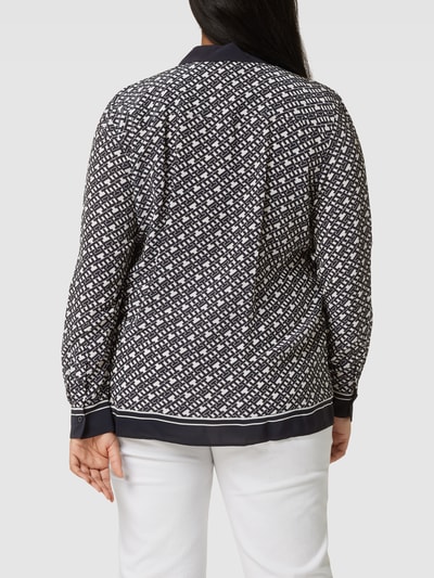 Tommy Hilfiger Curve PLUS SIZE blouse met all-over logo, model 'MONOGRAM' Zwart - 5