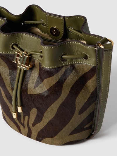 Lauren Ralph Lauren Bucket Bag mit Animal-Print Modell 'ANDIE' Oliv 4