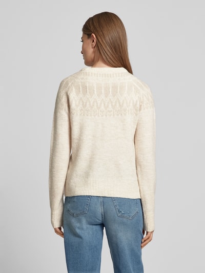 Vero Moda Sweter z norweskim wzorem model ‘SIMONE’ Beżowy 5