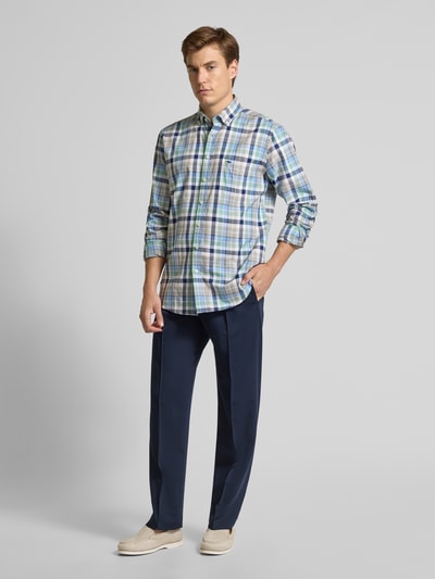 Fynch-Hatton Regular Fit Freizeithemd mit Logo-Stitching Modell 'Oxford' Hellblau 1