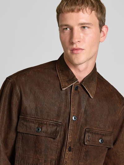 G-Star Raw Relaxed Fit Jacke in Leder-Optik Modell 'Chore' Rostrot 3