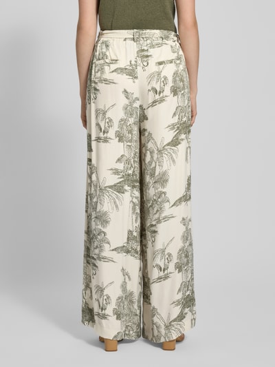 More & More Stoffhose aus Viskose mit Bindegürtel Oliv 5