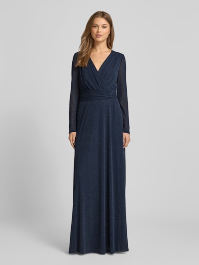 Christian Berg Cocktail Regular Fit Abendkleid aus Glitzer-Mesh Marine Melange 4