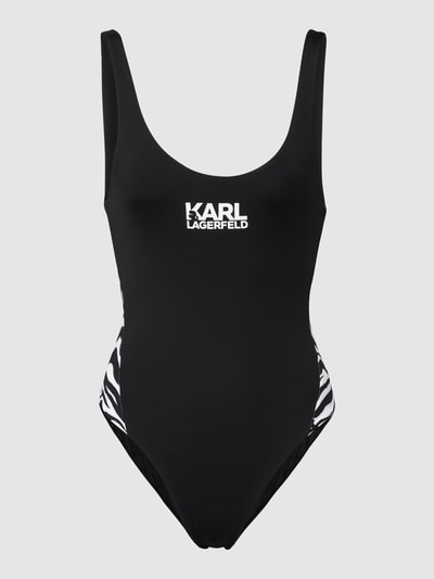 Karl Lagerfeld Beachwear Kostium kąpielowy z nadrukiem z logo Czarny 2