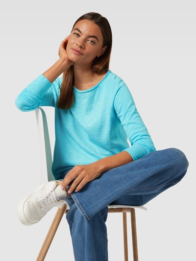 Turquoise shirt dames online lange mouw