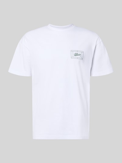 Productfoto, Regular Fit T-Shirt mit Logo-Print van BLKVIS in wit katoen met ronde halslijn, rechte snit, logo op de borst, maat M ruglengte 67 cm
