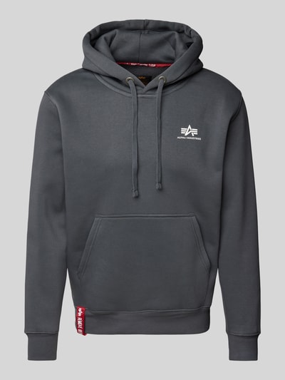 Alpha Industries Hoodie mit Label-Print Anthrazit 1